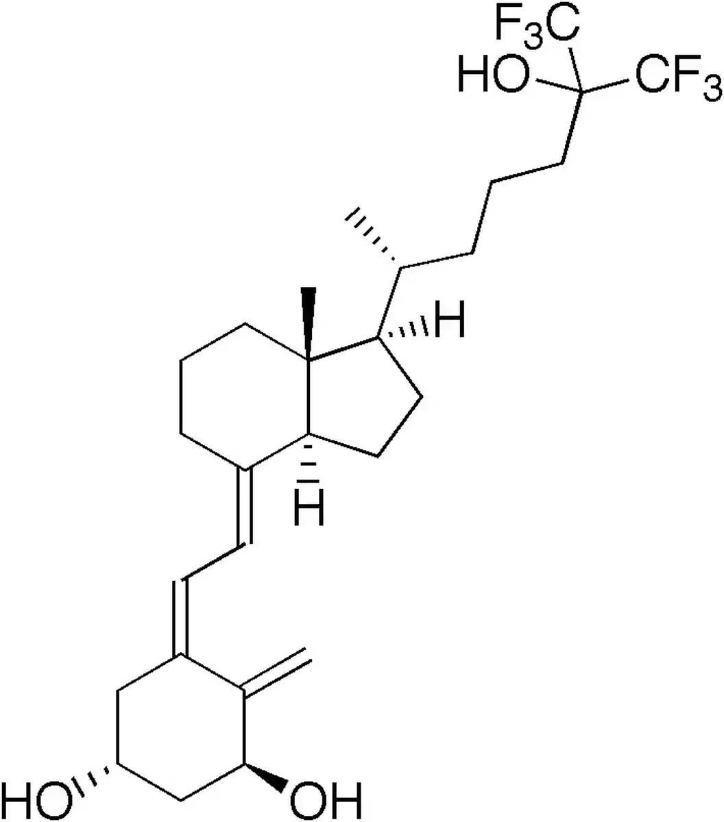 Falecalcitriol side effects: hypercalcemia, GI disturbances, allergic reactions.